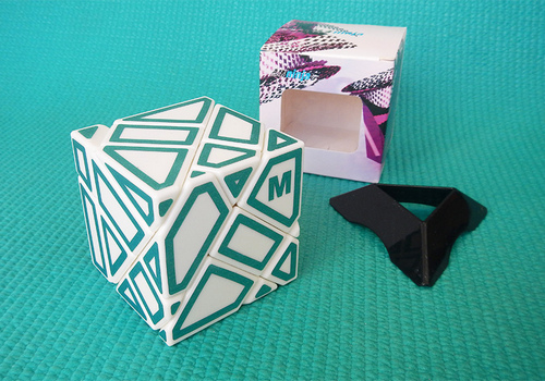 Produkt: Kostka 3x3x3 Ninja Ghost Cube bílá - zelené kraje