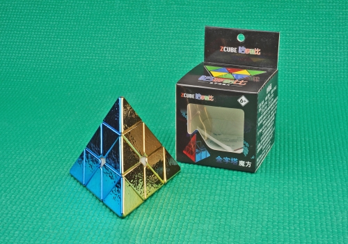Pyraminx Z-Cube metalický se strukturou 4 COLORS