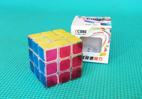 Kostka 3x3x3 Z-Cube transparentní růžová